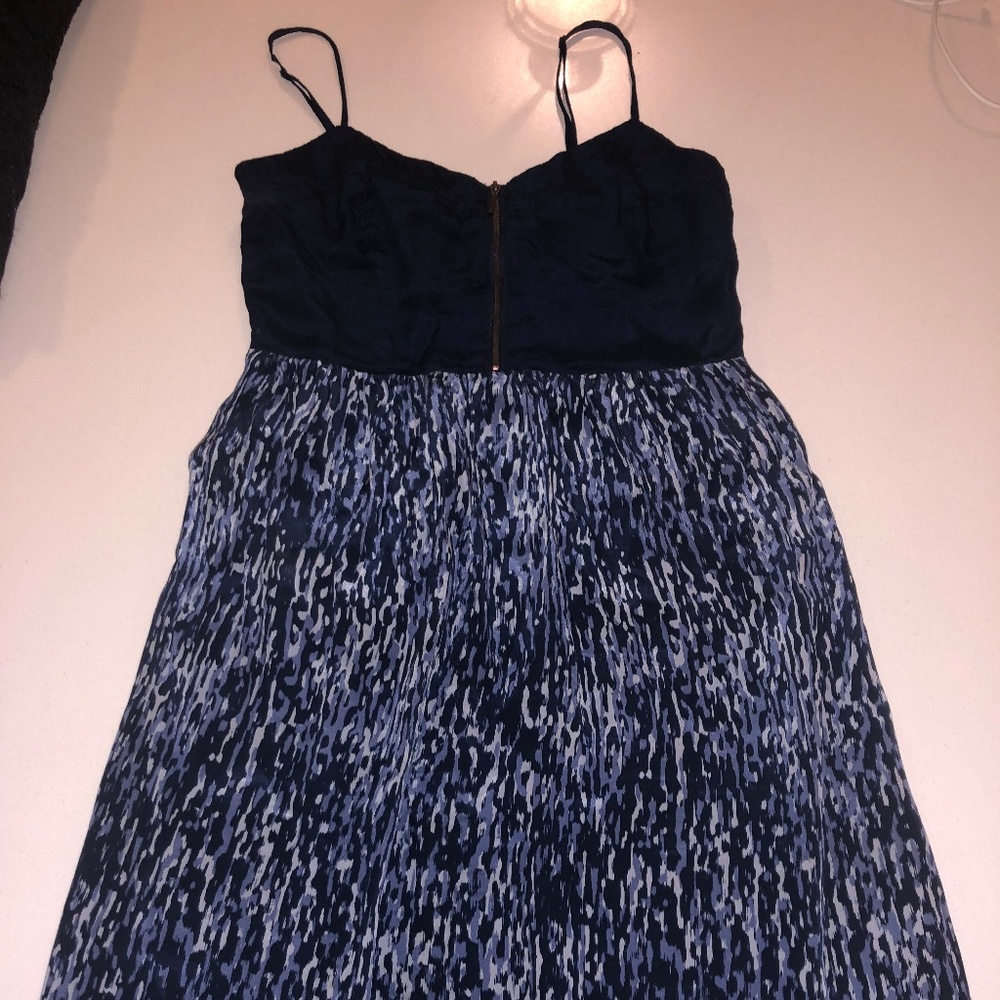 Anthopologie Navy Silk Summer Dress